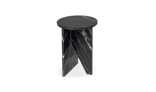 14" Black Marble Side Table