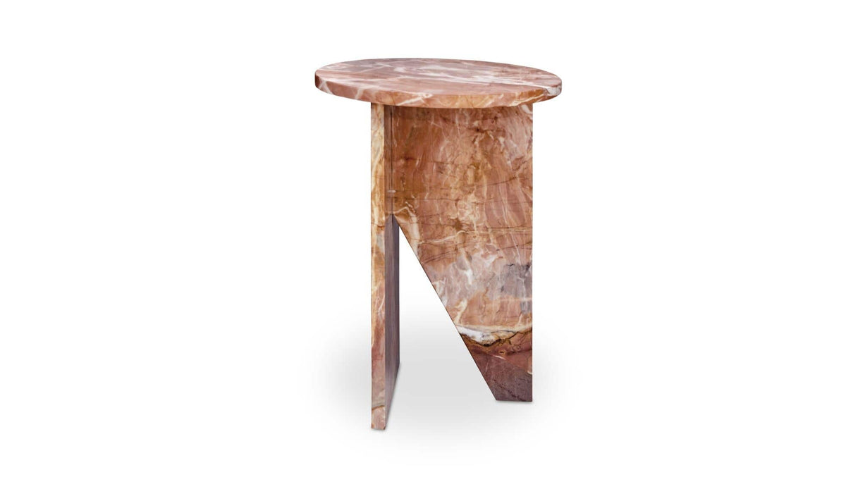 14" Orange Lavante Marble Side Table