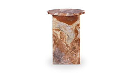 14" Orange Lavante Marble Side Table