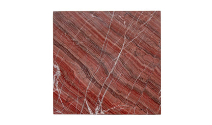 14" Rosso Levanto Marble Side Table