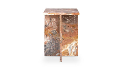 14" Orange Lavante Marble Side Table