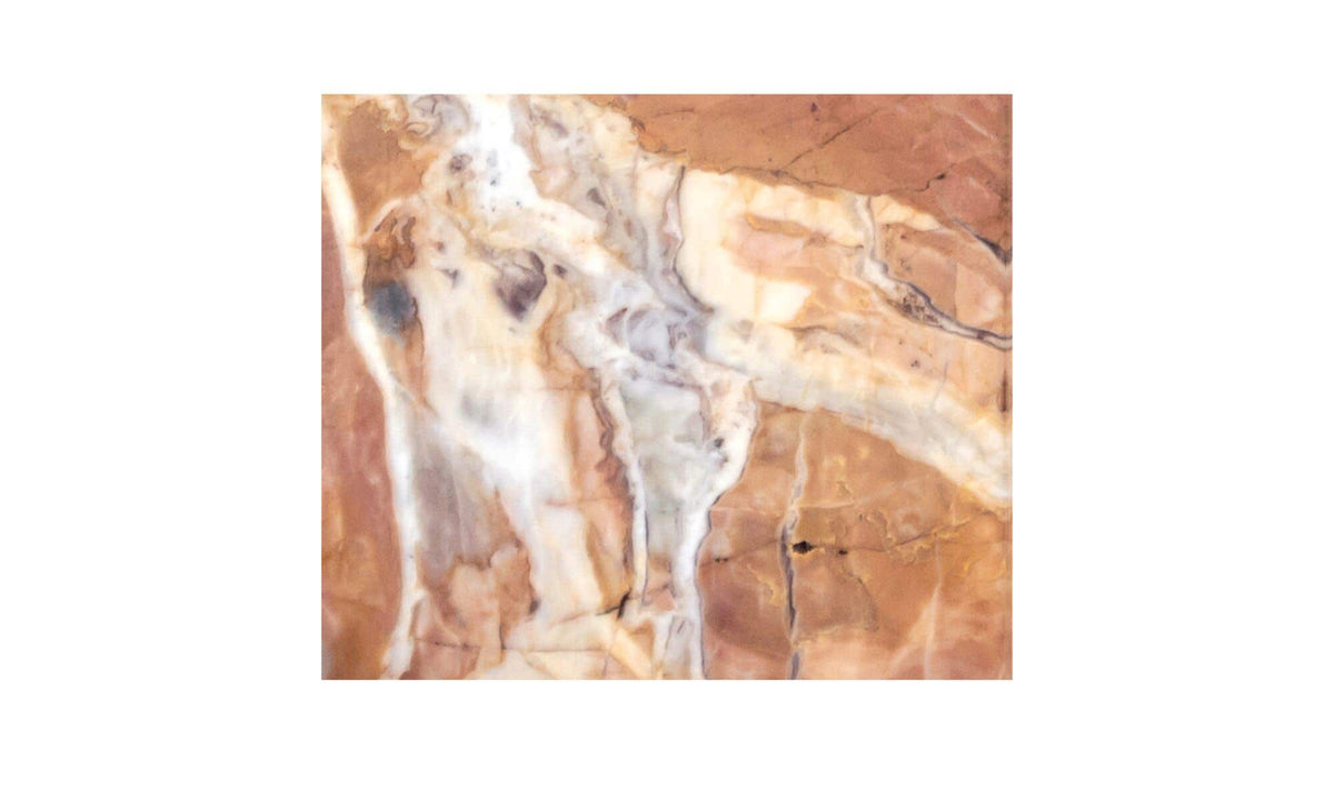 14" Orange Lavante Marble Side Table