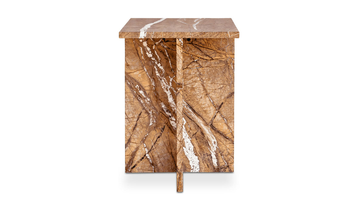 14" Golden Forest Marble Side Table