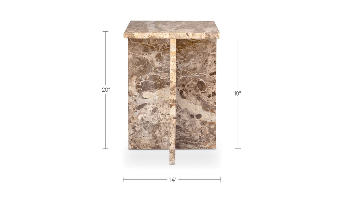 14" Panther Marble Side Table