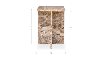 14" Panther Marble Side Table