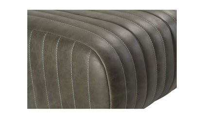 59" Charred Olive Leather Bench