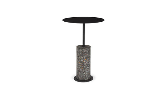 15" Black Terrazzo Side Table