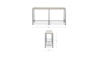 60.25" Botticino Marble Console Table