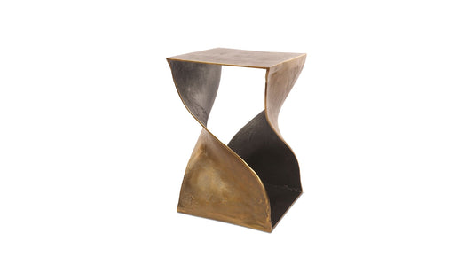 14" Brass Aluminum Side Table
