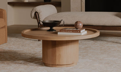 38" Natural Solid Oak Coffee Table