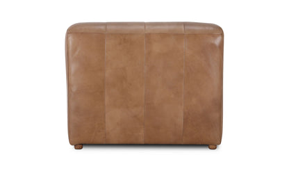 36" Tan Leather Chaise