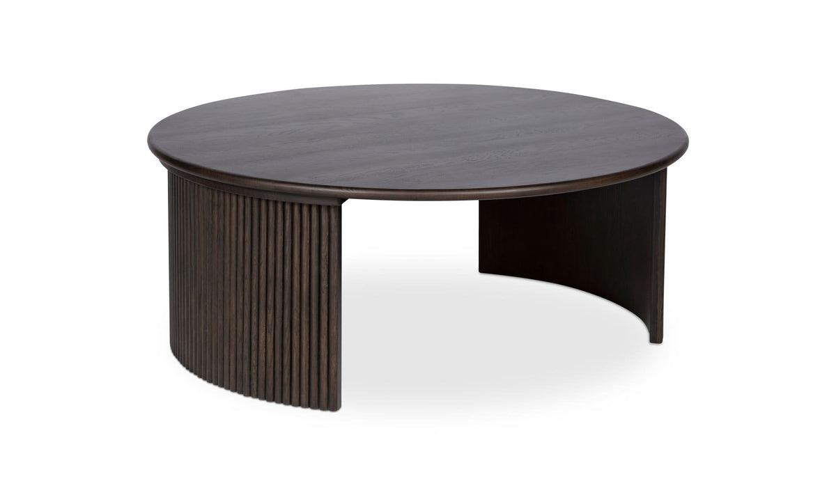 39" Dark Brown Solid Oak Coffee Table