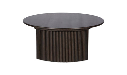 39" Dark Brown Solid Oak Coffee Table
