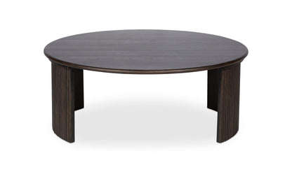 39" Dark Brown Solid Oak Coffee Table