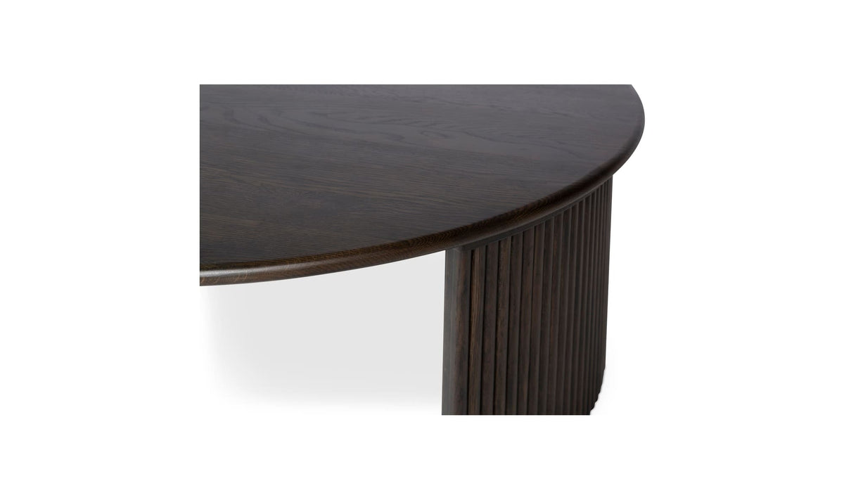 39" Dark Brown Solid Oak Coffee Table