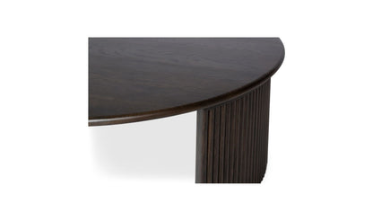 39" Dark Brown Solid Oak Coffee Table