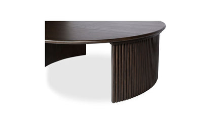 39" Dark Brown Solid Oak Coffee Table