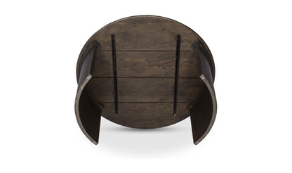 39" Dark Brown Solid Oak Coffee Table