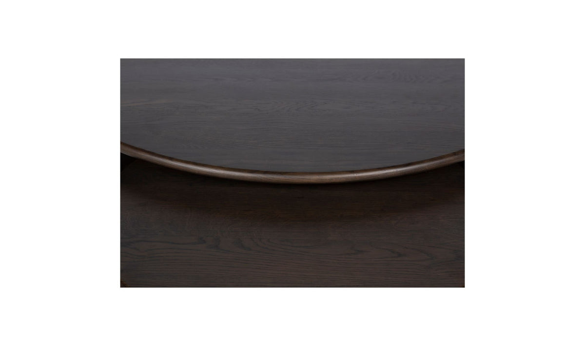 39" Dark Brown Solid Oak Coffee Table