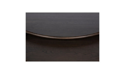 39" Dark Brown Solid Oak Coffee Table