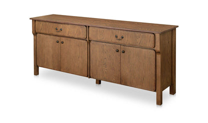 78.5" Warm Brown Solid Oak Sideboard