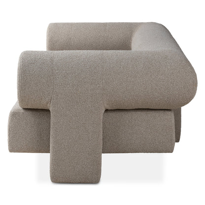 94" Pewter Boucle Upholstered Sofa