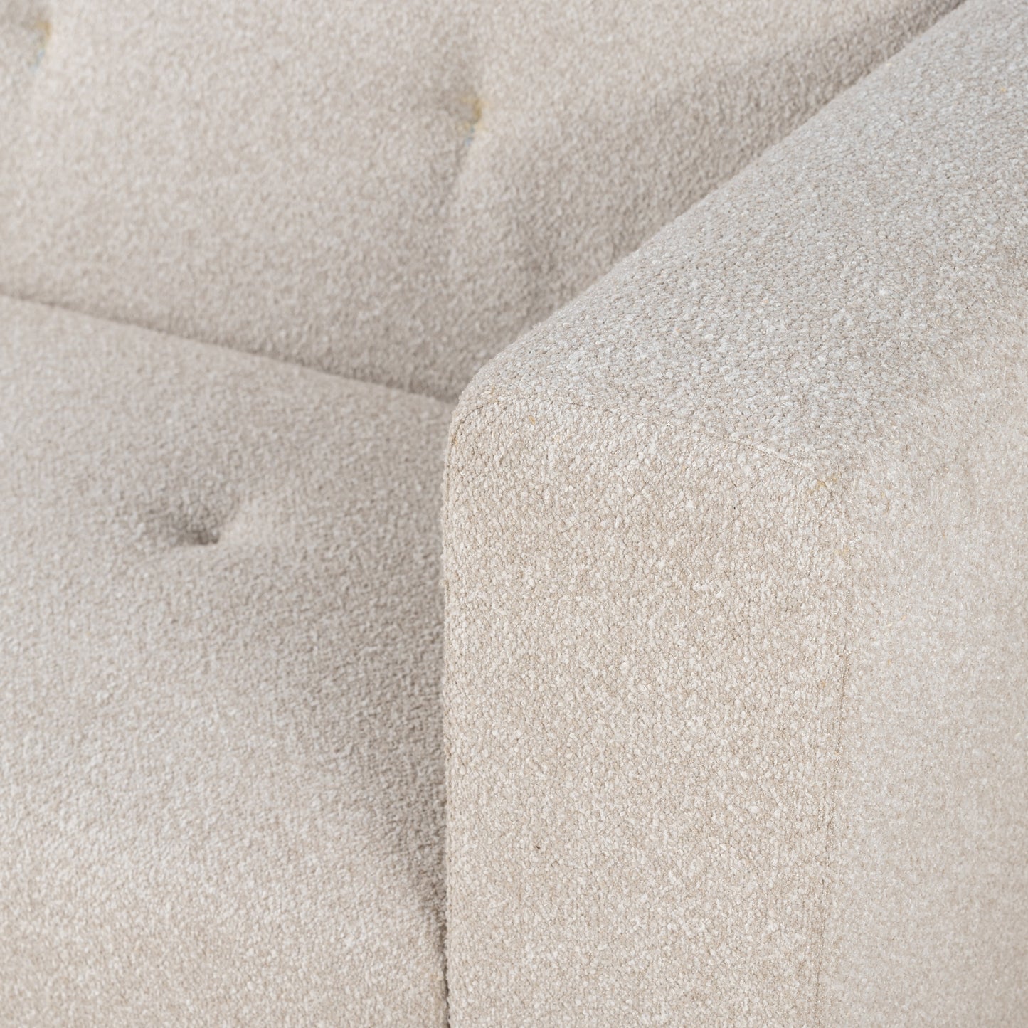 94" Cream Boucle Tufted Upholstered Sofa