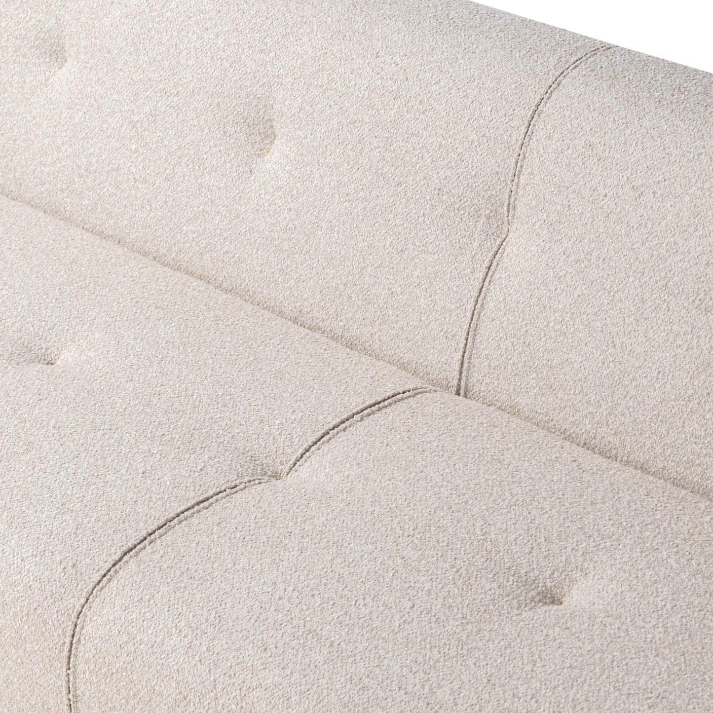 94" Cream Boucle Tufted Upholstered Sofa