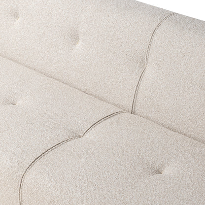 94" Cream Boucle Tufted Upholstered Sofa