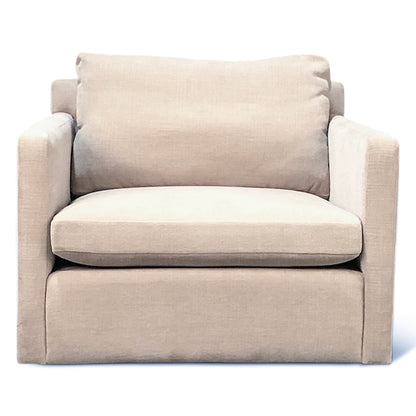 40" Oat Chenille Upholstered Accent Chair