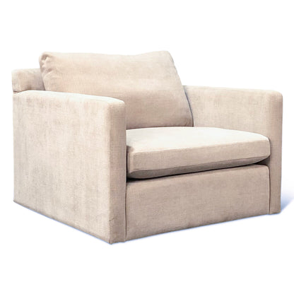 40" Oat Chenille Upholstered Accent Chair