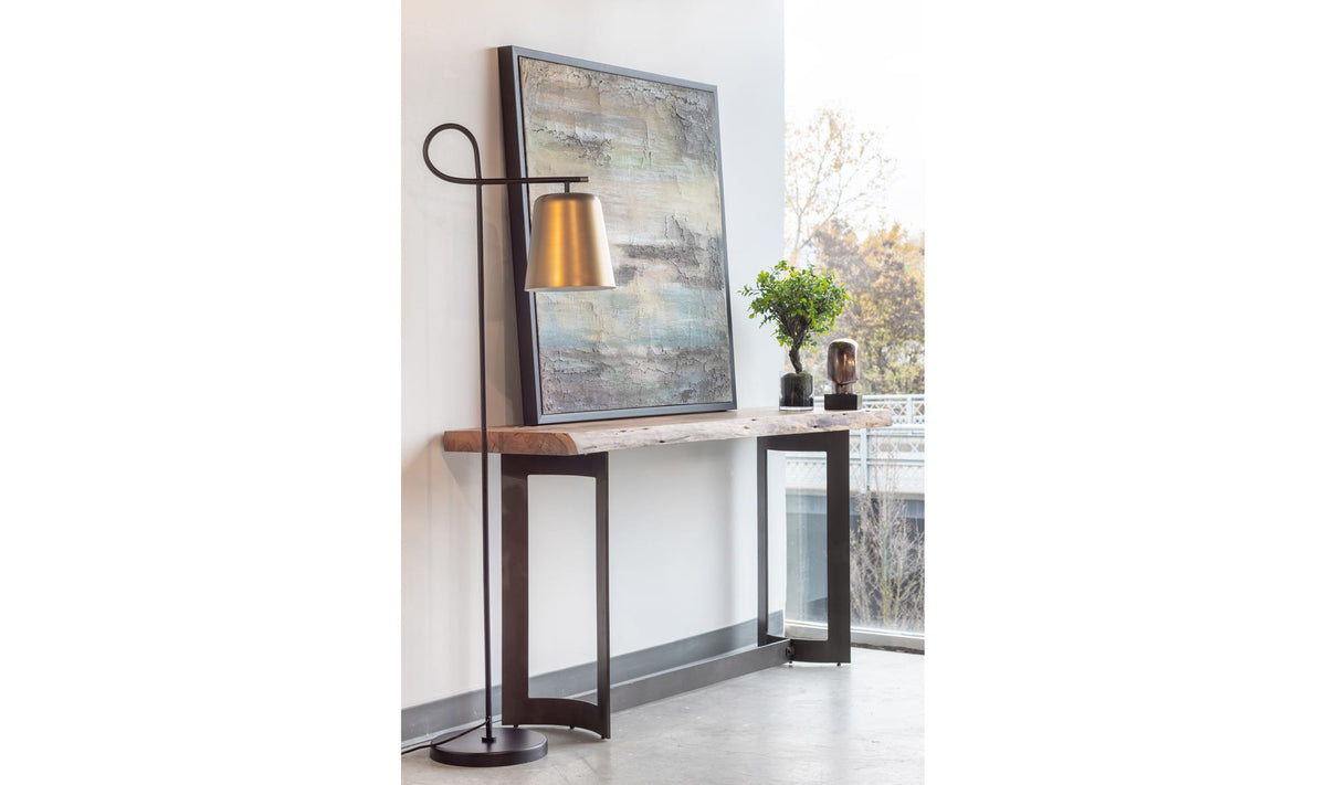 68" Brown Acacia Console Table