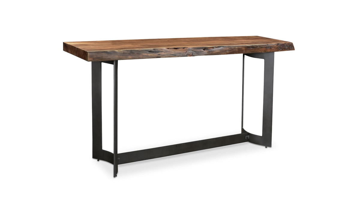 68" Brown Acacia Console Table