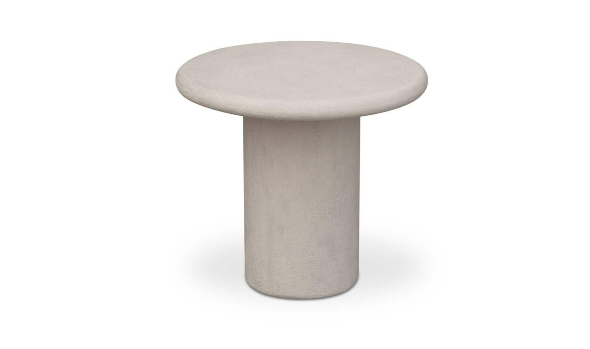 22" Cream Concrete Outdoor Side Table