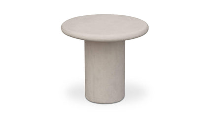 22" Cream Concrete Outdoor Side Table