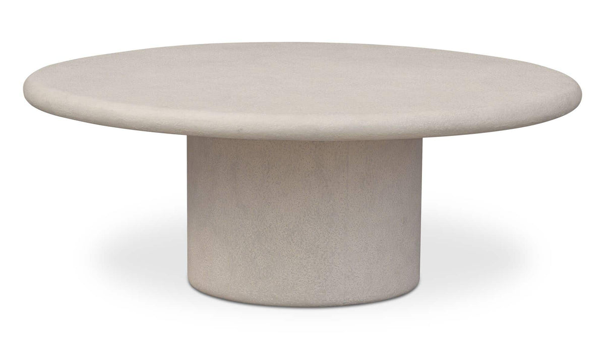 40" Cream Concrete Outdoor Coffee Table