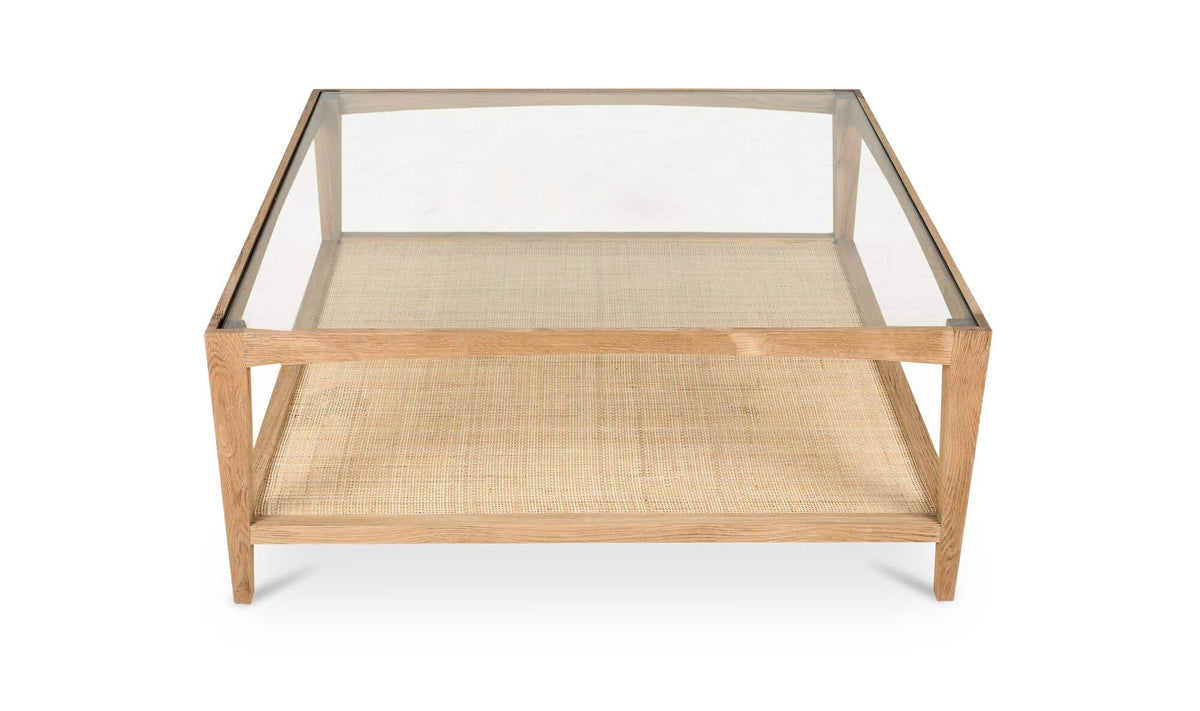 39.5" Natural Solid Oak Coffee Table