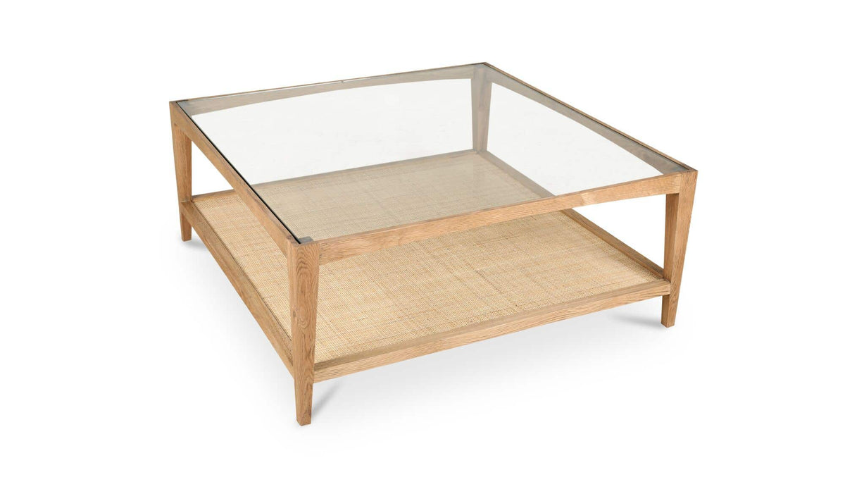 39.5" Natural Solid Oak Coffee Table