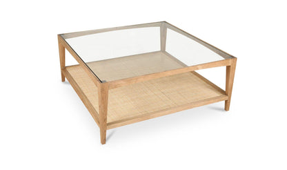 39.5" Natural Solid Oak Coffee Table