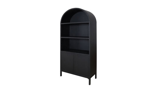 37.5" Black Oak Solid Oak Display Cabinet