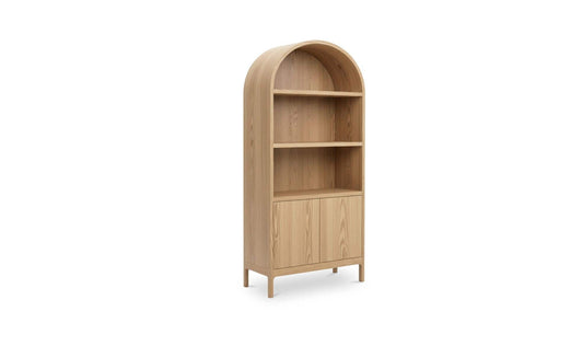 37.4" Natural Solid Oak Display Cabinet