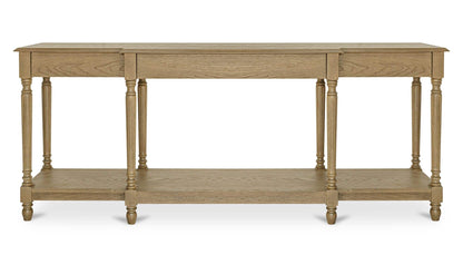 80" Brown Solid Oak Console Table