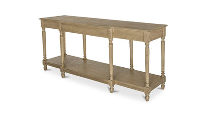 80" Brown Solid Oak Console Table