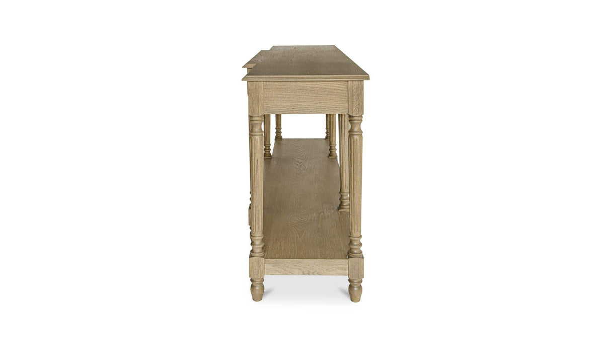 80" Brown Solid Oak Console Table