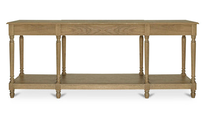 80" Brown Solid Oak Console Table