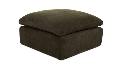 37" Dark Green Upholstered Ottoman