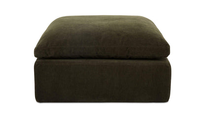 37" Dark Green Upholstered Ottoman