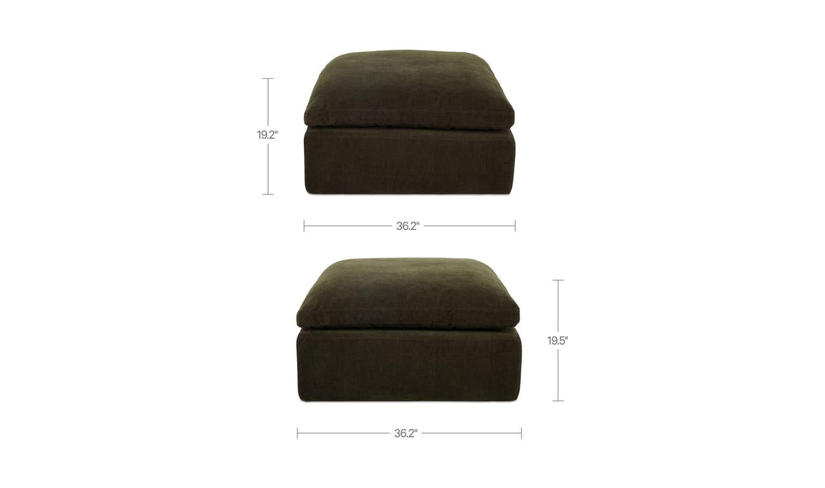 37" Dark Green Upholstered Ottoman