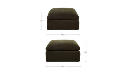 37" Dark Green Upholstered Ottoman