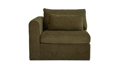 40.16" Dark Green Upholstered Left Arm Facing Chair